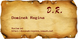 Dominek Regina névjegykártya